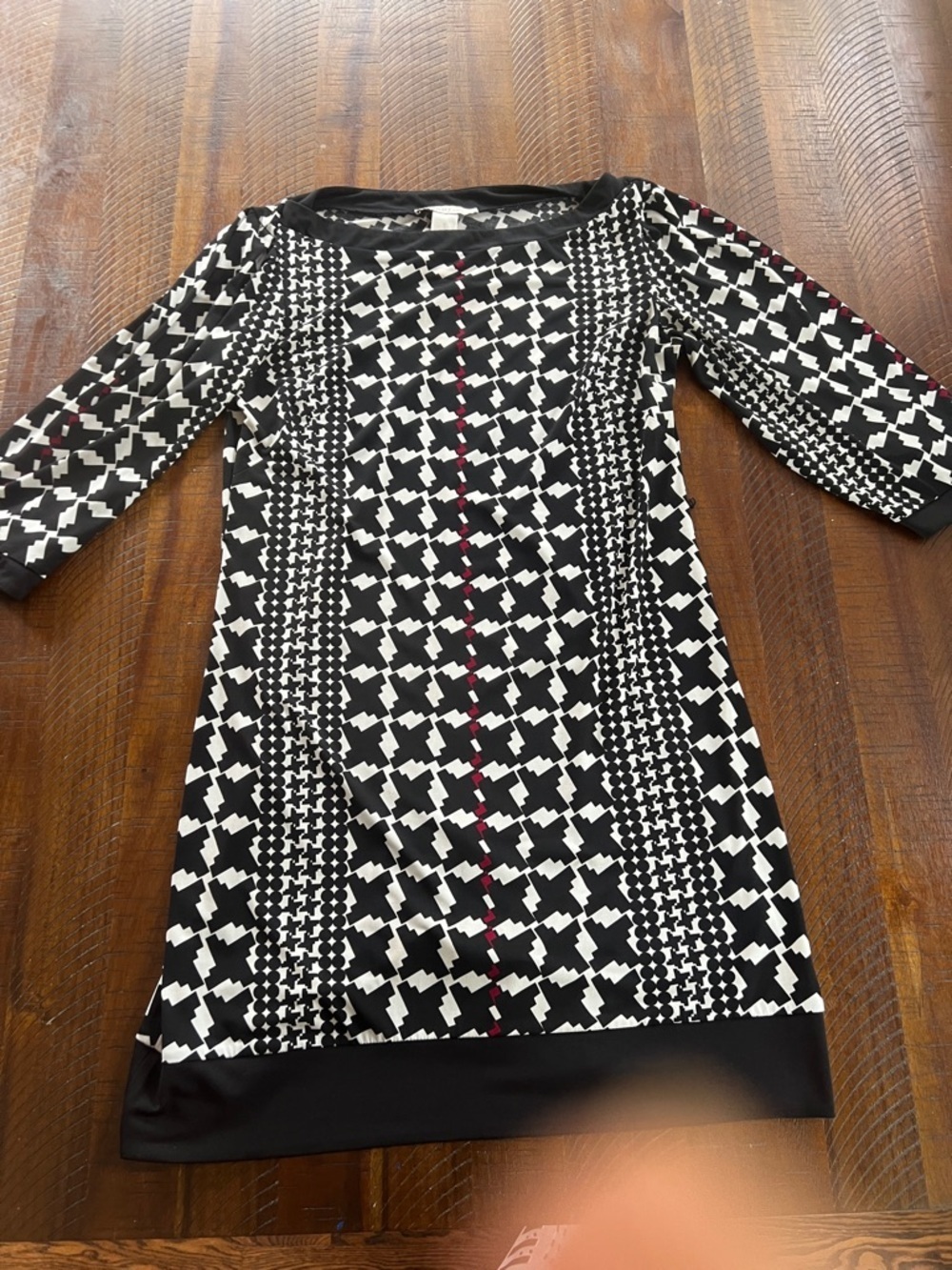 🎉GREAT condition LAUNDRY by design.  Black & White Houndstooth Shift Dress, - Picture 5 of 8